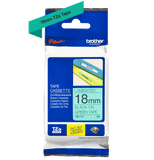  Brother TZe-741, khổ 18mm, dài 8m, Black on Green, chống thấm nước 
