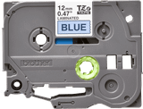  Brother TZe-531, khổ 12mm, dài 8m, Black on Blue, chống thấm nước 