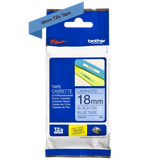  Brother TZe-541, khổ 18mm, dài 8m, Black on Blue, chống thấm nước 