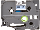  Brother TZe-551, khổ 24mm, dài 8m, Black on Blue chống thấm nước 