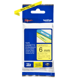  Brother TZe-611, khổ 6mm, dài 8m, Black on Yellow, chống thấm nước 