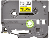 Brother TZe-611, khổ 6mm, dài 8m, Black on Yellow, chống thấm nước 