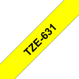  Brother TZe-631, khổ 12mm, dài 8m, Black on Yellow, chống thấm nước 