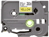  Brother TZe-651, khổ 24mm, dài 8m, Black on Yellow, chống thấm nước 