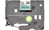  Brother TZe-721, khổ 9mm, dài 8m, Black on Green, chống thấm nước 