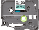  Brother TZe-731, khổ 12mm, dài 8m, Black on Green, chống thấm nước 