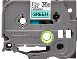  Brother TZe-751, khổ 24mm, dài 8m, Black on Green, chống thấm nước 