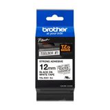  Brother TZe-S231, khổ 12mm, dài 8m, Black on White, siêu dính, chống thấm nước 