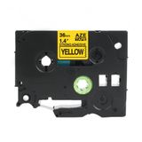  Brother TZe-S661, khổ 36mm, dài 8m, Black on Yellow, siêu dính, chống thấm nước 