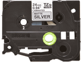  Brother TZe-M951, khổ 24mm, dài 8m, Black on Silver Matt, nhãn bạc, chống thấm nước 