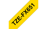  Brother TZe-FX651, khổ 24mm, dài 8m, Black on Yellow, siêu dẻo, chống thấm nước 
