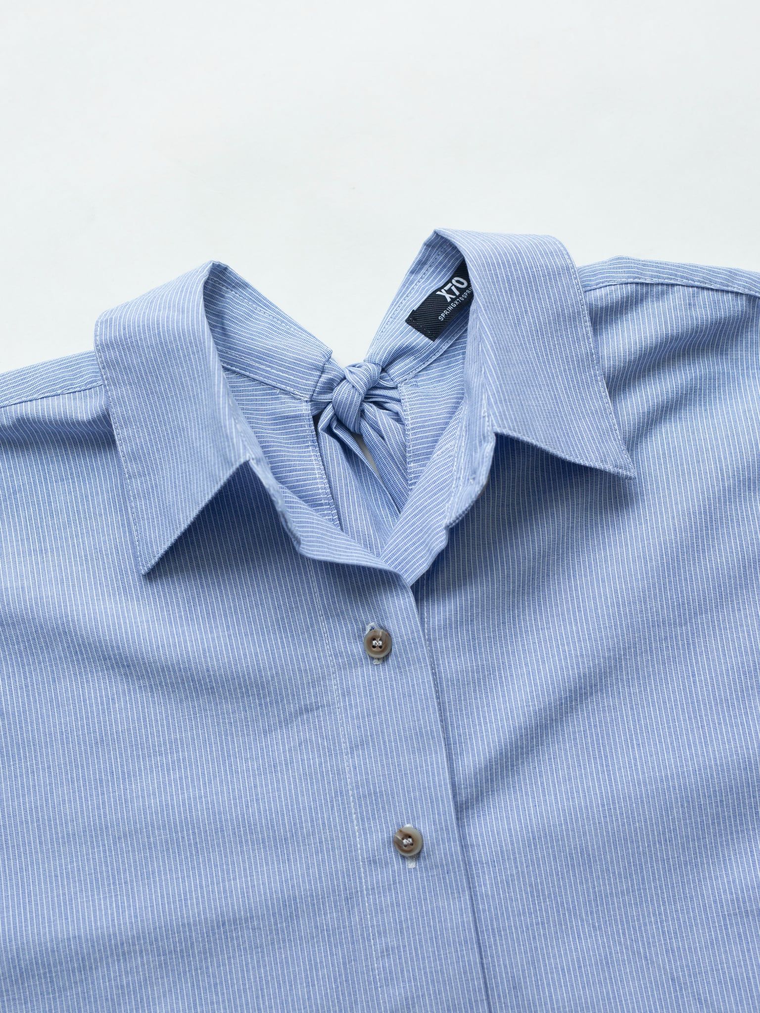 ÁO SƠ MI NỮ THẮT NƠ COTTON