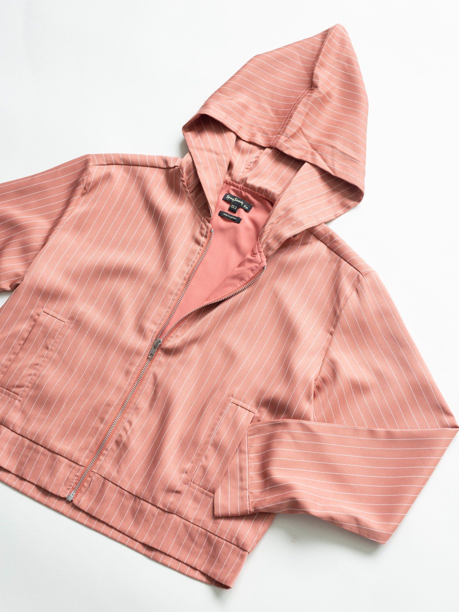 ÁO KHOÁC NỮ COTTON PHỐI KHÓA KÉO