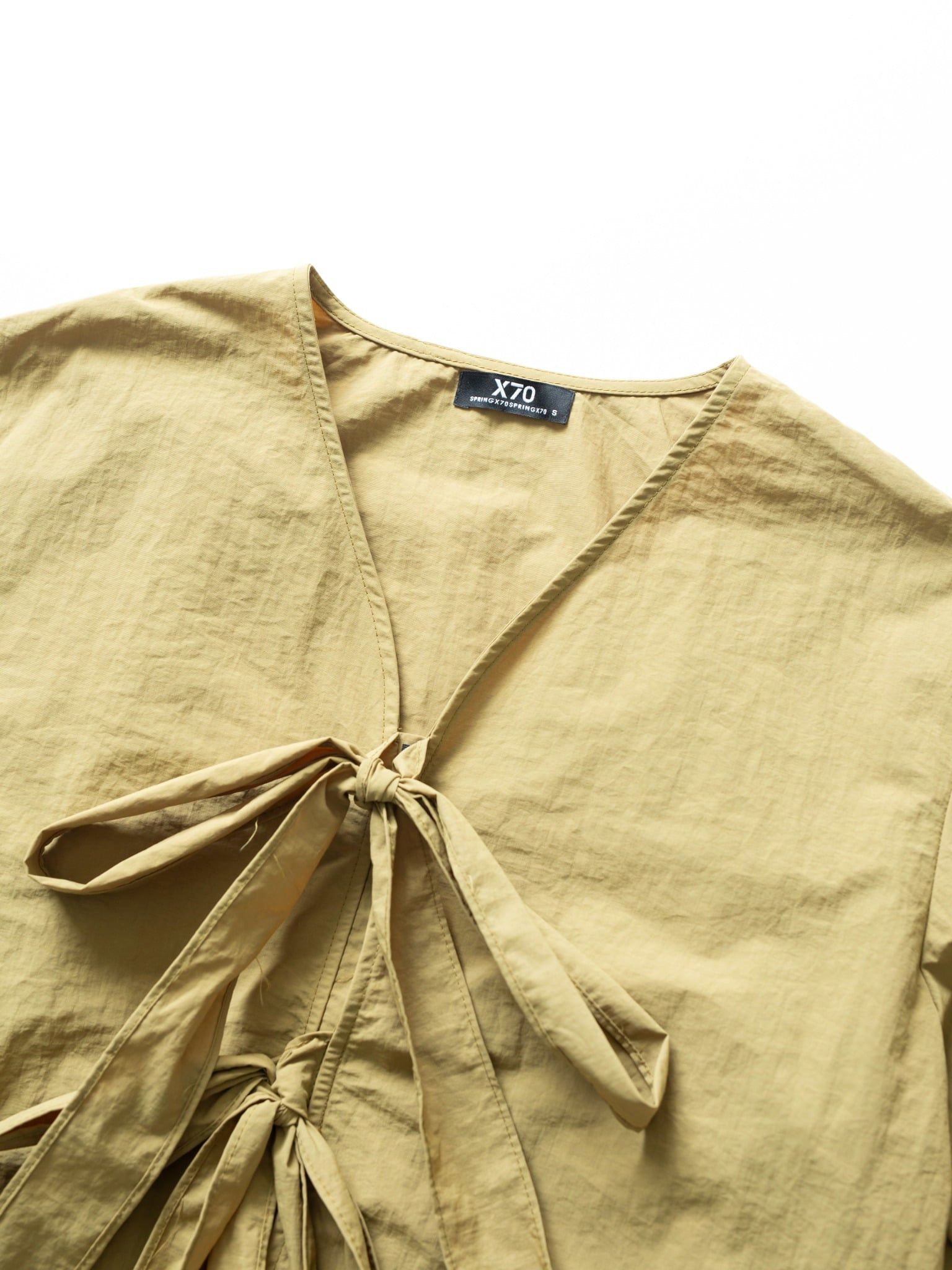 ÁO KIỂU NỮ PHỐI NƠ COTTON