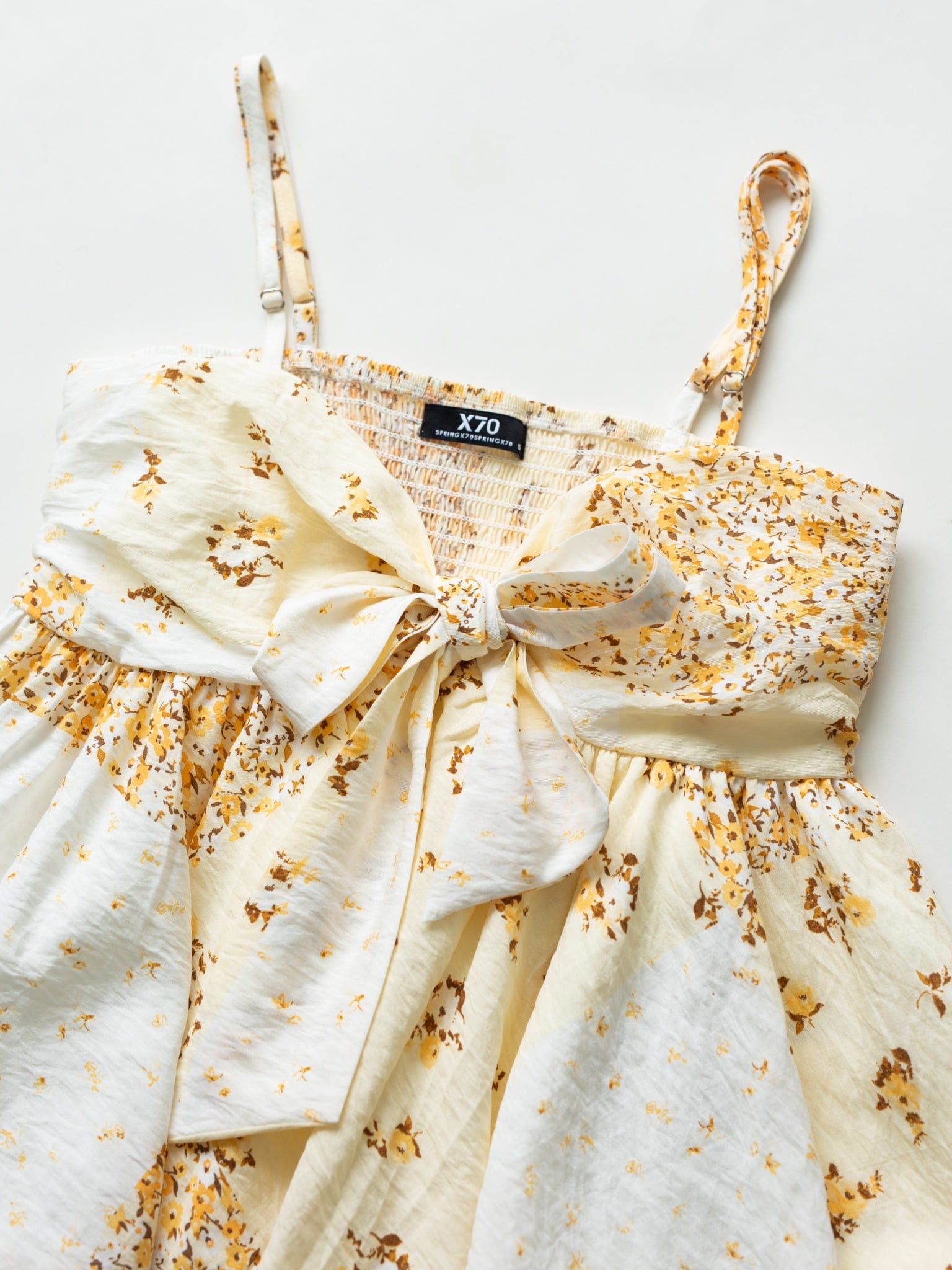 ÁO HAI DÂY NỮ CỘT NƠ COTTON