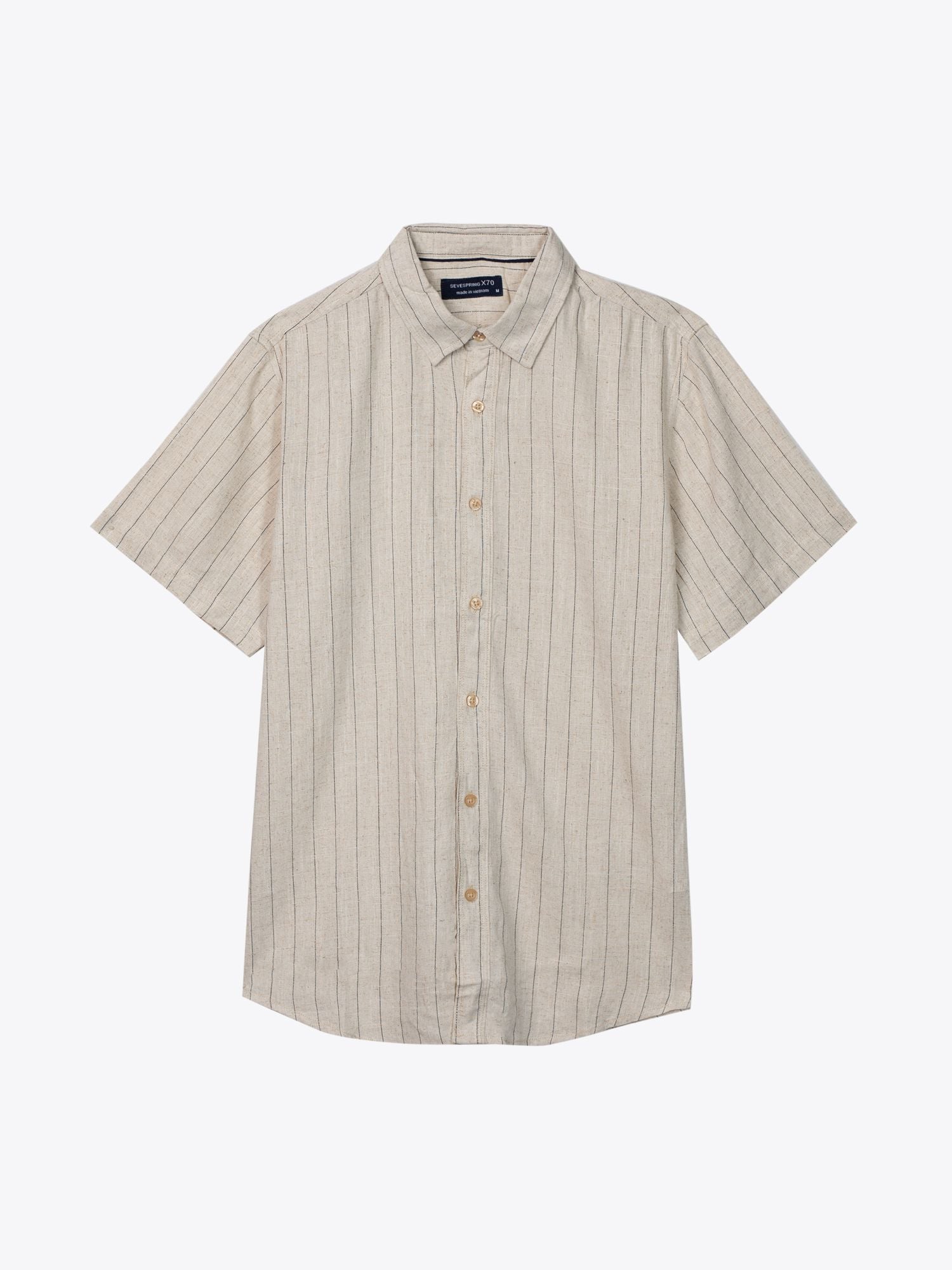 ÁO SƠ MI NAM TAY NGẮN SỌC LINEN