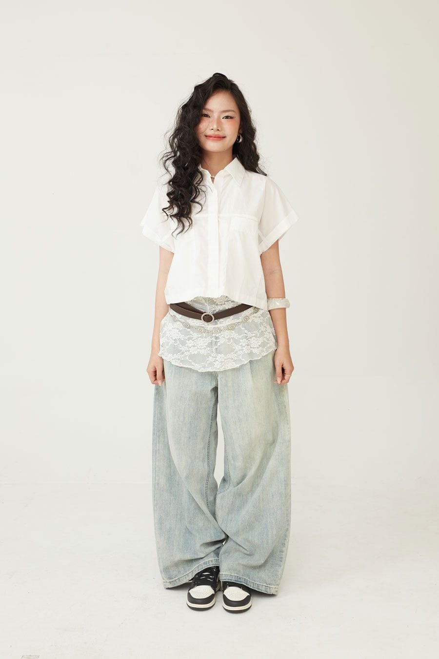 ÁO SƠ MI NỮ CROPTOP COTTON