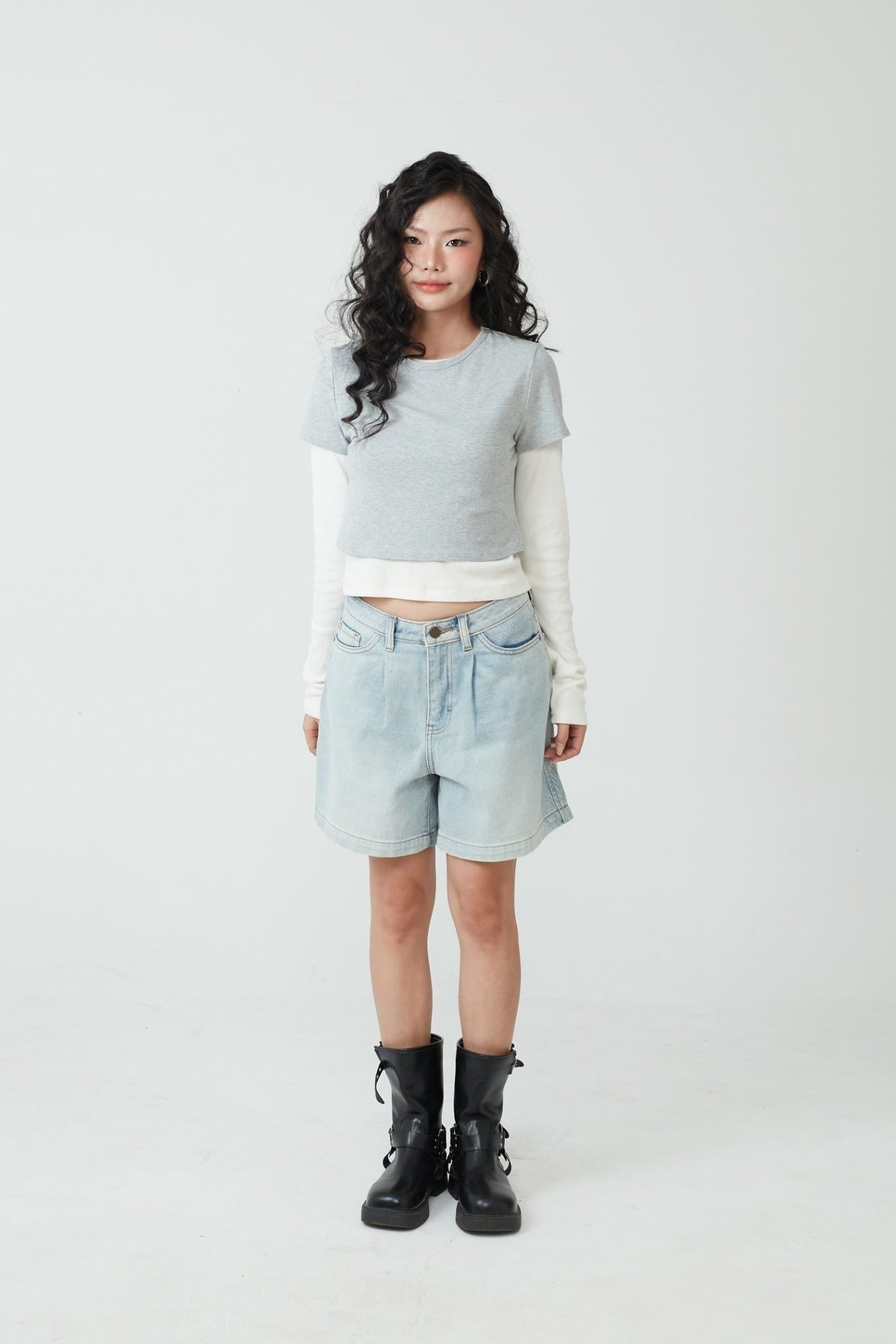 QUẦN SHORT NỮ JEAN CẠP CAO