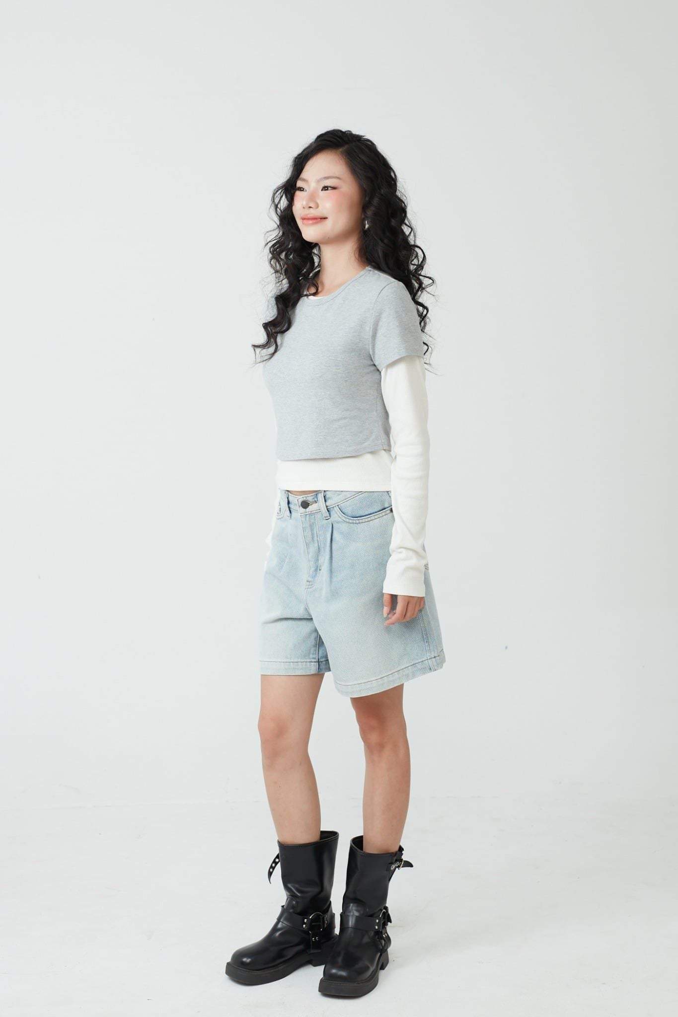 QUẦN SHORT NỮ JEAN CẠP CAO