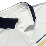  ÁO GOLF HANDEE TRẮNG PHỐI SỌC NGANG NAVY/VÀNG 