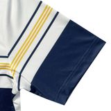  ÁO GOLF HANDEE TRẮNG PHỐI SỌC NGANG NAVY/VÀNG 