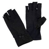  GĂNG TAY NỮ LỘ NGÓN PHỐI LƯỚI MÀU ĐEN 