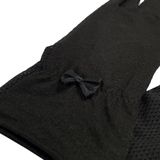  GĂNG TAY NỮ LỘ NGÓN PHỐI LƯỚI MÀU ĐEN 