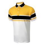  ÁO GOLF HANDEE TRẮNG PHỐI SỌC NGANG ĐEN/VÀNG 