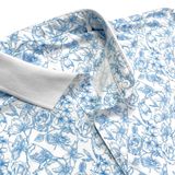  ÁO GOLF HANDEE TRẮNG CHIM/HOA XANH NHẠT 