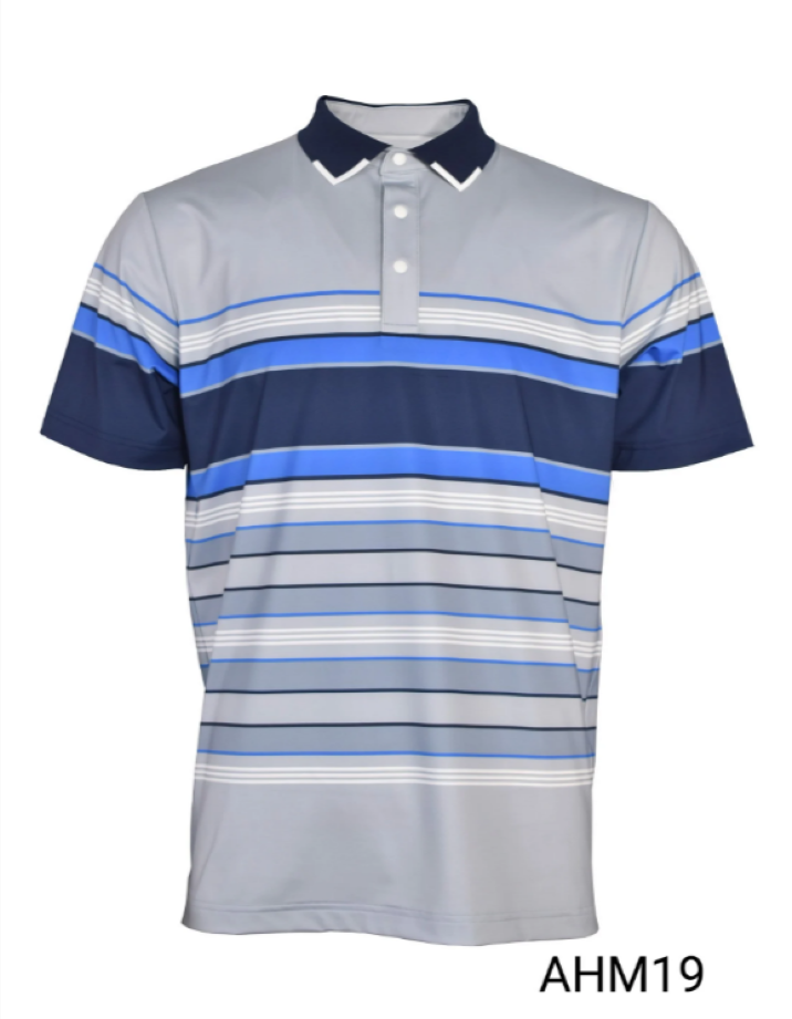  ÁO GOLF HANDEE XÁM SỌC XANH 