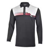  ÁO GOLF HANDEE TAY DÀI ĐEN PHỐI TRẮNG SỌC HỒNG 