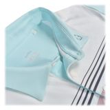  ÁO GOLF HANDEE TAY NGẮN XANH NGỌC PHỐI TRẮNG SỌC HỒNG 