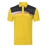  ÁO GOLF HANDEE TAY NGẮN VÀNG PHỐI ĐEN SỌC ĐẤT 