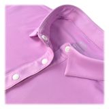  ÁO GOLF NỮ HANDEE TAY NGẮN TÍM PHỐI HOA VĂN TRỤ CỔ 