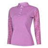  ÁO GOLF NỮ HANDEE TAY DÀI TÍM PHỐI HOA VĂN TRỤ CỔ 