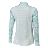  ÁO GOLF NỮ HANDEE TAY DÀI XANH NGỌC PHỐI HOA VĂN TRỤ CỔ 