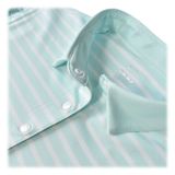  ÁO GOLF NỮ HANDEE TAY DÀI XANH NGỌC PHỐI HOA VĂN TRỤ CỔ 