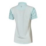  ÁO GOLF NỮ HANDEE TAY NGẮN XANH NGỌC PHỐI HOA VĂN TRỤ CỔ 