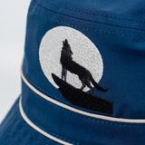  NÓN RỘNG VÀNH THÊU HÌNH SÓI TRẮNG 