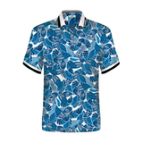  ÁO POLO NGẮN TAY HANDEE HỌA TIẾT LÁ CÂY VIỀN ĐEN 