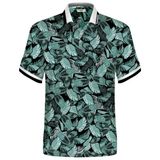  ÁO POLO NGẮN TAY HANDEE HỌA TIẾT LÁ CÂY VIỀN ĐEN 