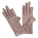  GĂNG TAY NỮ LỘ 2 NGÓN PHỐI LƯỚI MÀU TÍM 