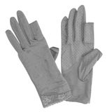  GĂNG TAY NỮ LỘ 2 NGÓN PHỐI LƯỚI MÀU XÁM 