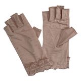  GĂNG TAY NỮ LỘ NGÓN PHỐI REN MÀU HỒNG 