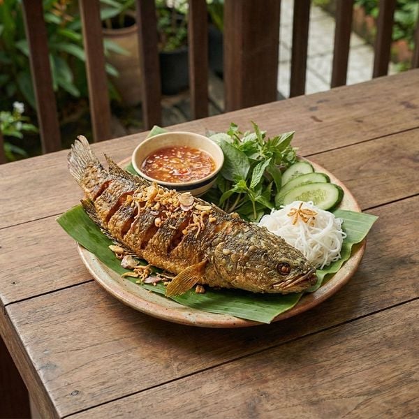  Cá lóc biển hồ Cambodia chiên giòn 