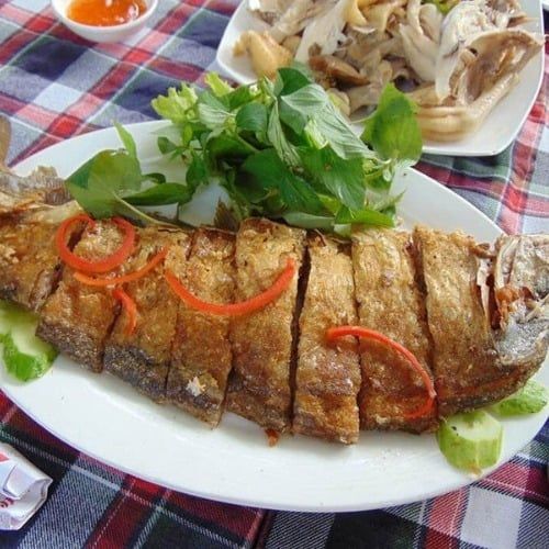  Cá thác lác chiên thì là 