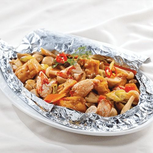  Đậu hũ non thịt ghẹ nướng giấy bạc 