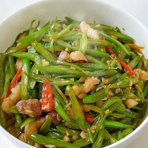  Đậu que: Xào tỏi/ Xào bò/ Xào lòng gà 