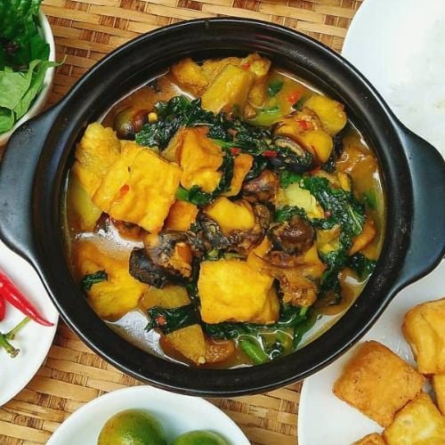  Ốc bưu xào chuối đậu 