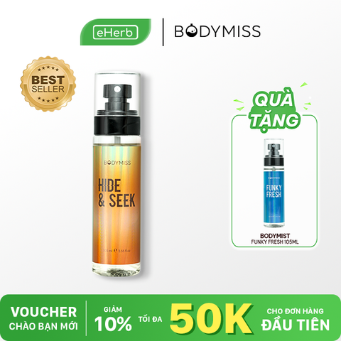  [MUA 1 TẶNG 1] Body mist chính hãng dành cho nam HIDE&SEEK hẹn hò, đi học BODYMISS 105ml (chai) 